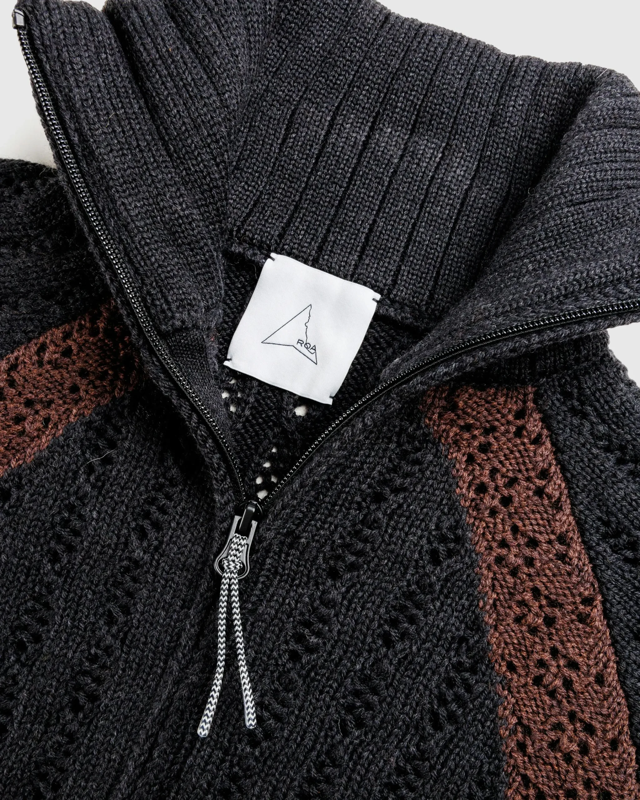 ROA Flower Stitch Turtleneck Zip Up- Knitwear