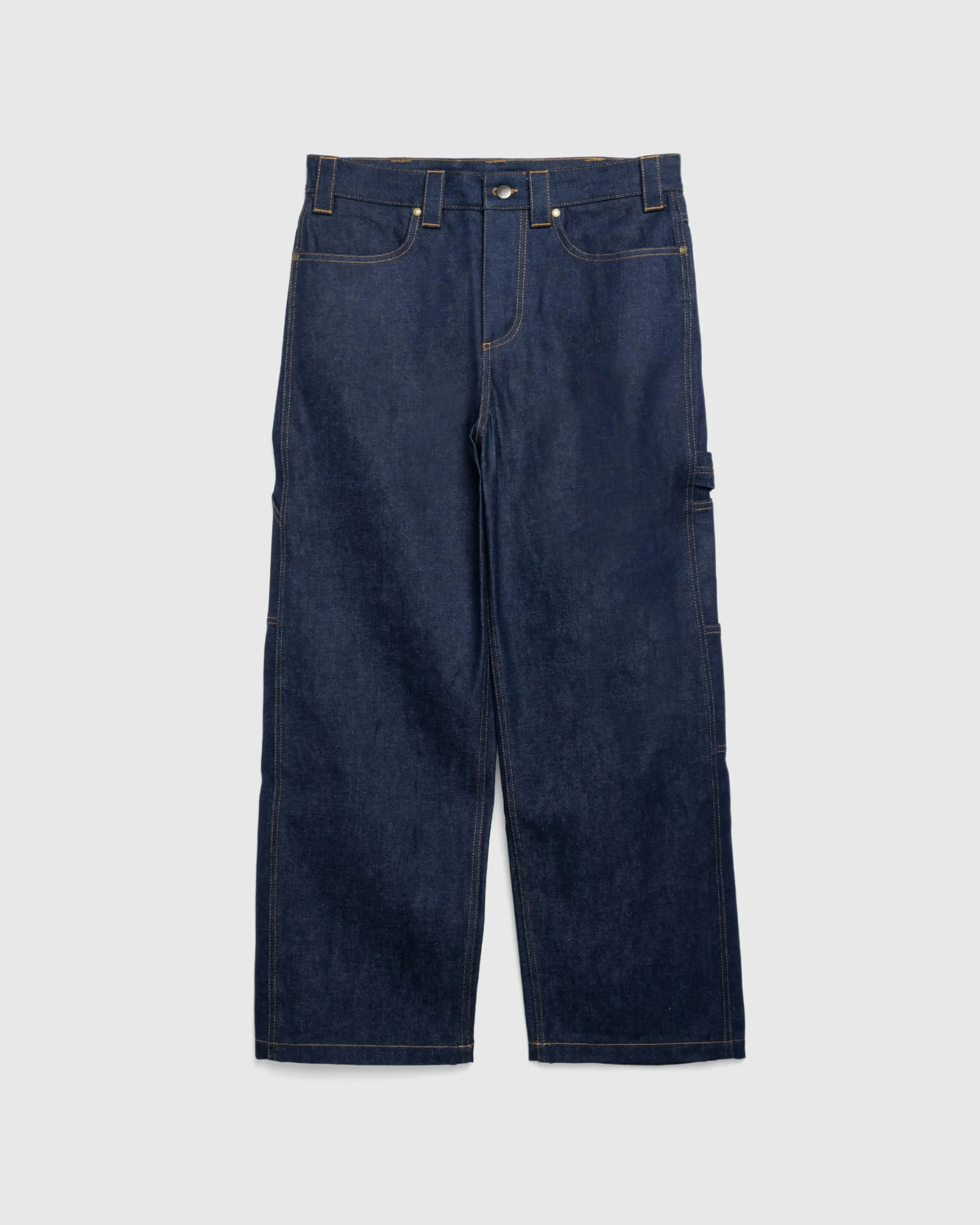 Meta Campania Collective Frankie Raw Denim Straight Leg Workwear Trousers Midnight Blue- Pants