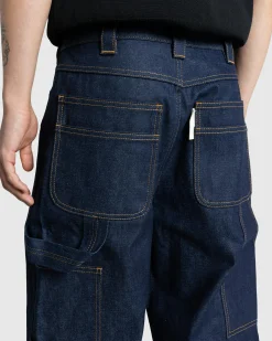 Meta Campania Collective Frankie Raw Denim Straight Leg Workwear Trousers Midnight Blue- Pants