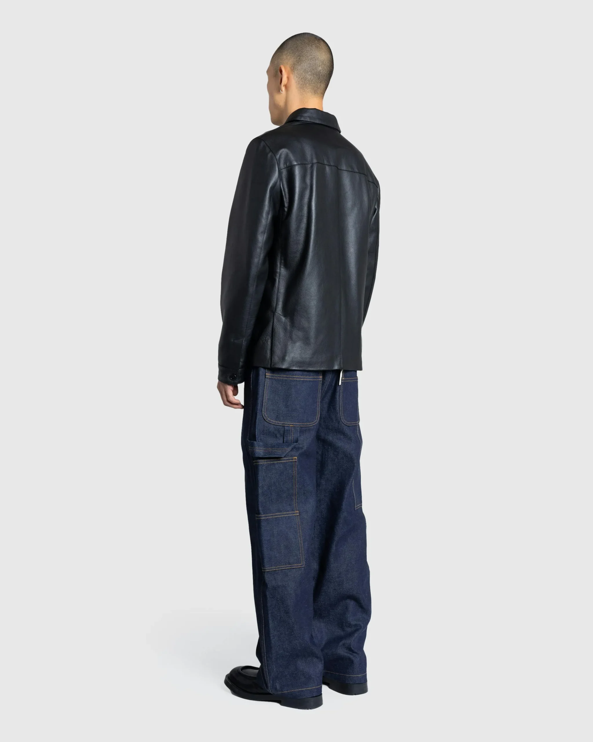 Meta Campania Collective Frankie Raw Denim Straight Leg Workwear Trousers Midnight Blue- Pants