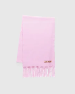 Acne Studios Fringe Wool Scarf Cotton Candy Pink- Scarves