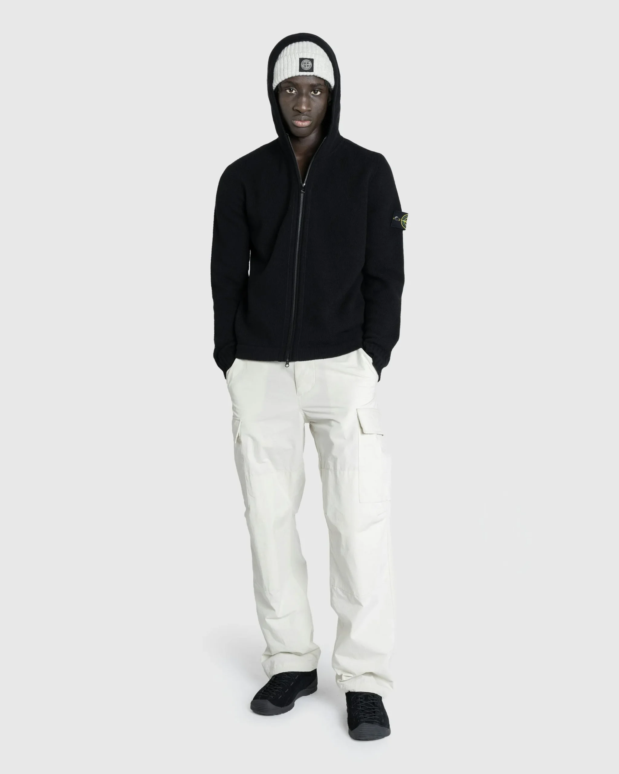 Stone Island Full-Zip Hooded Cardigan- Sweats