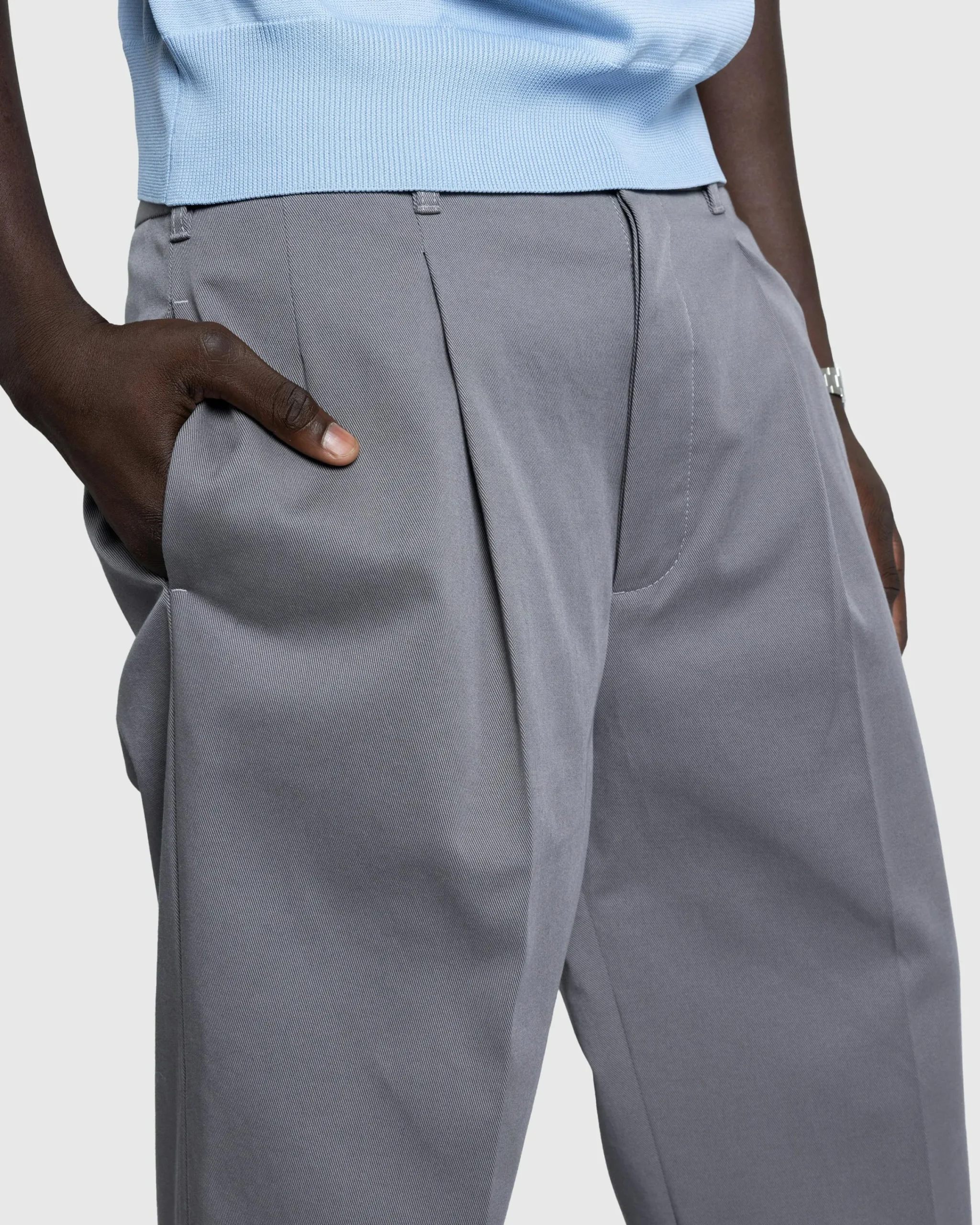 Marni Gabardine Classic Trousers Antique Silver- Pants