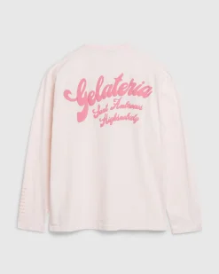 Sant Ambroeus Gelateria Long-Sleeve Light Pink- Tops