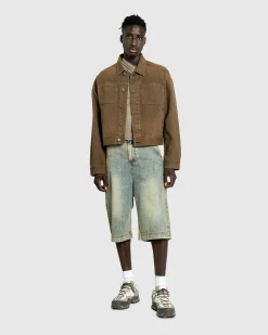 Entire Studios Gem Denim Jacket Military Stone- Outerwear