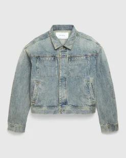 Entire Studios Gem Denim Jacket Surface Wave- Outerwear