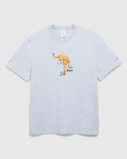 Puma Graphic Tee Light Grey Heather- Tops