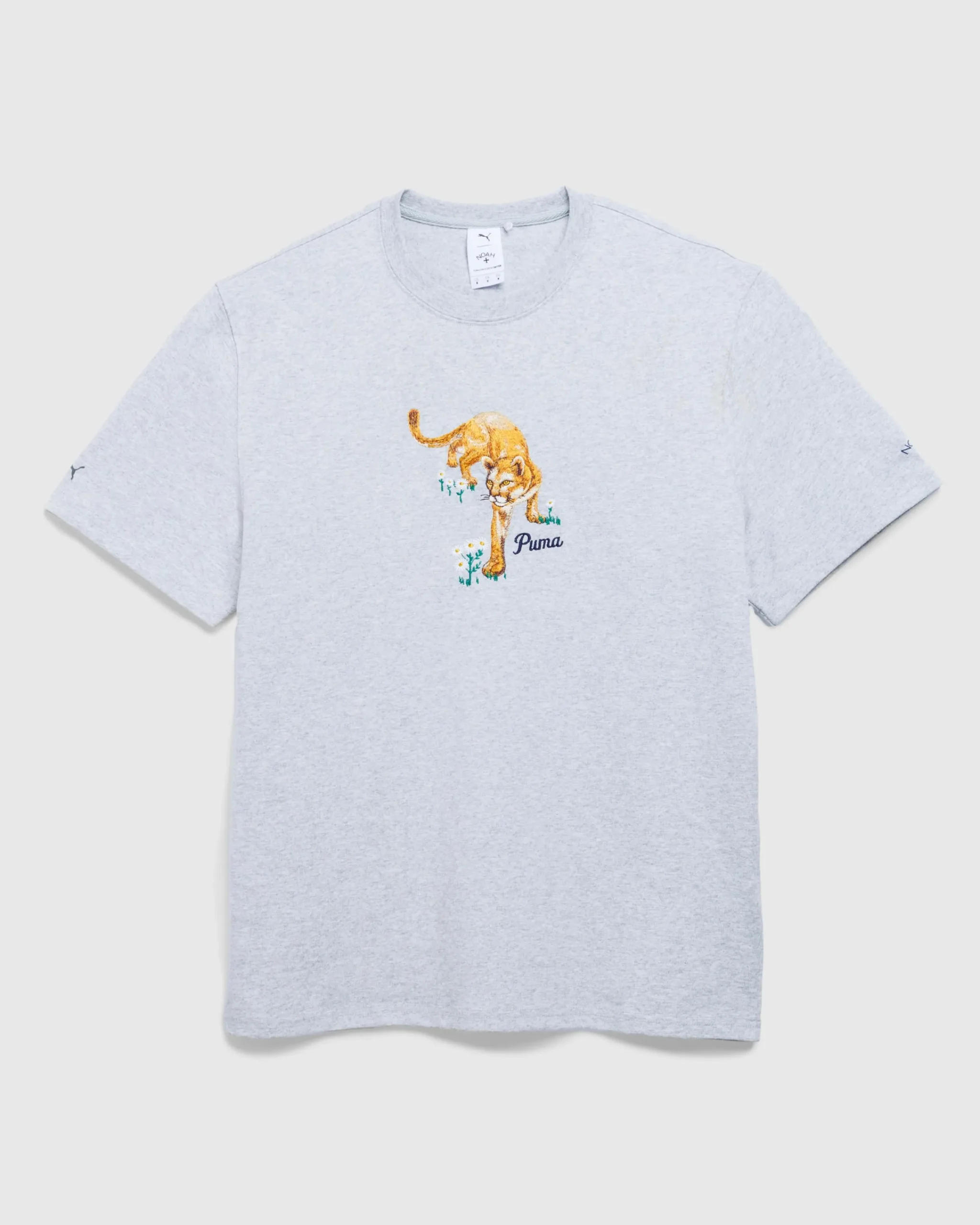 Puma Graphic Tee Light Grey Heather- Tops