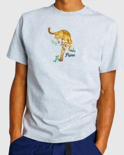 Puma Graphic Tee Light Grey Heather- Tops