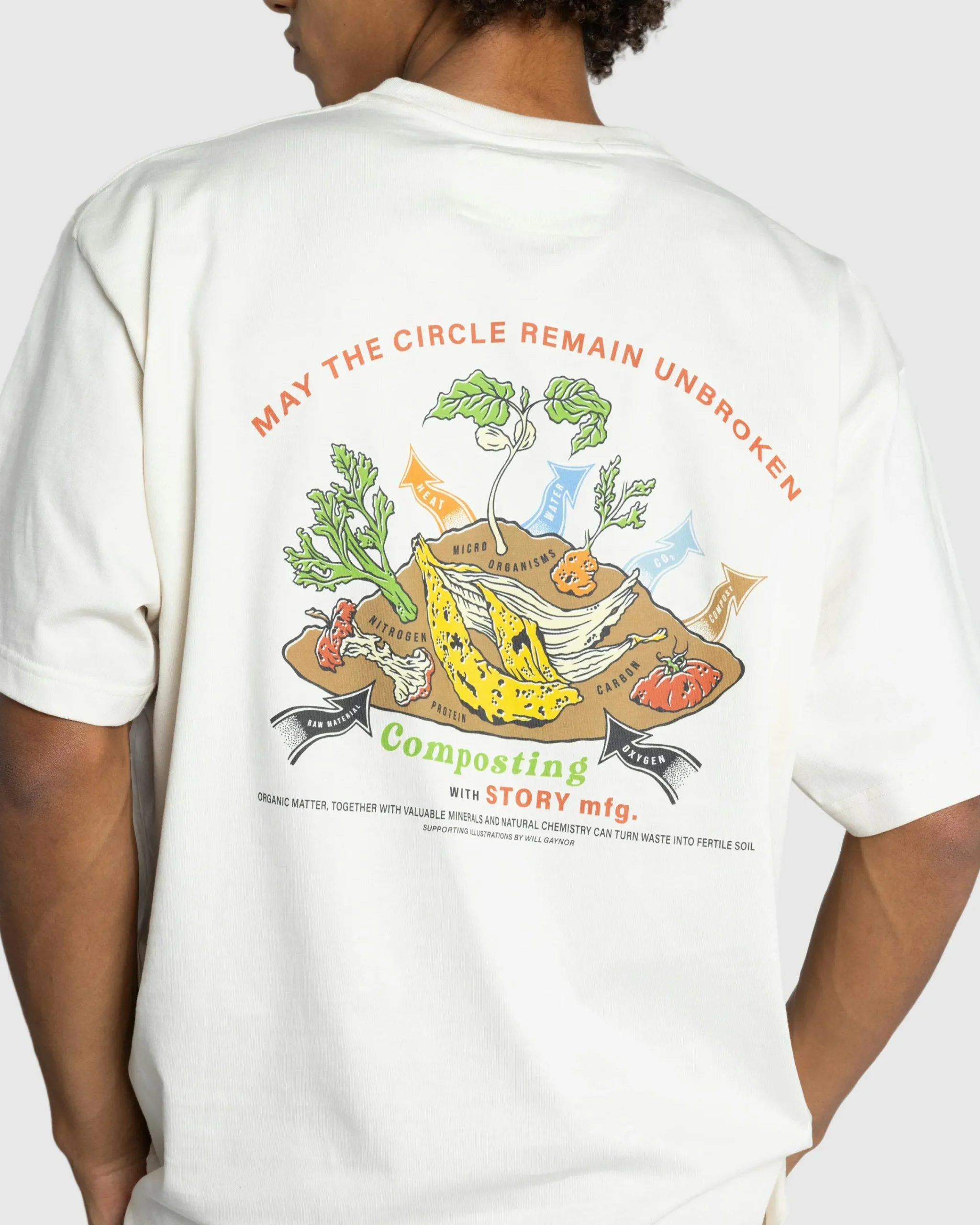 Story mfg. Grateful Tee SS Ecru Compost- Tops