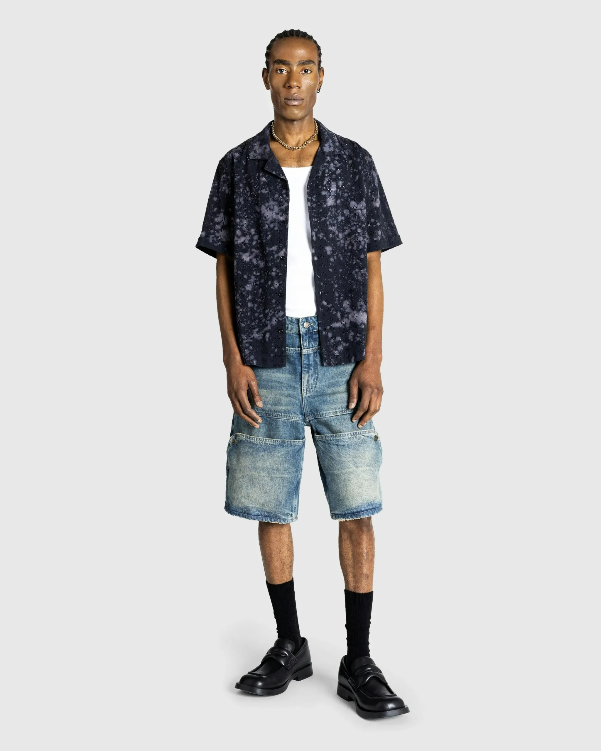 Guess USA Gusa Camp Shirt Washed Out Black- Shirts