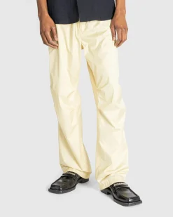 Auralee Hard Twist Polyester Satin Laminate Field Pants Light Beige- Pants