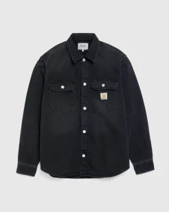 Carhartt WIP Harvey Shirt Jacket Black/Dark Used Wash- Shirts