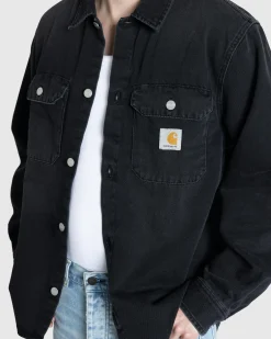 Carhartt WIP Harvey Shirt Jacket Black/Dark Used Wash- Shirts