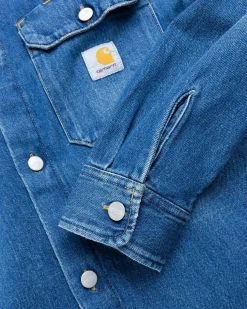 Carhartt WIP Harvey Shirt Jacket Blue/Dark Used Wash- Shirts