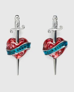 Jean Paul Gaultier Heart and Sword Earrings- Jewelry