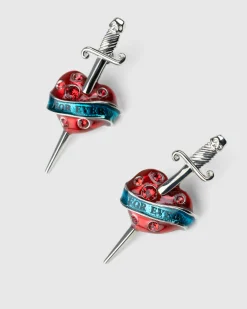 Jean Paul Gaultier Heart and Sword Earrings- Jewelry
