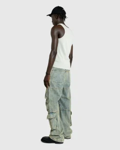 Entire Studios Heavy Denim Cargo Surface Wave- Pants