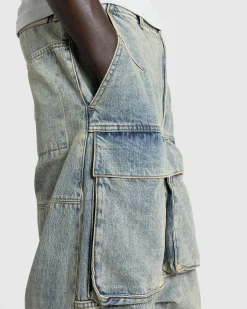 Entire Studios Heavy Denim Cargo Surface Wave- Pants