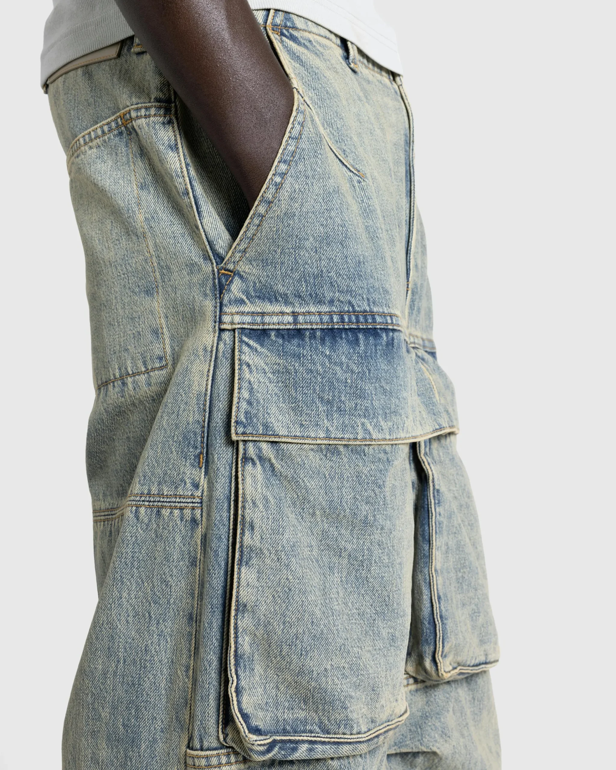Entire Studios Heavy Denim Cargo Surface Wave- Pants