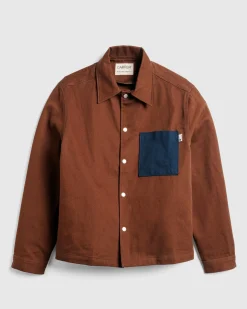 Carrer Heavy Twill Overshirt Antique Brown- Shirts