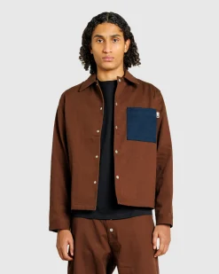 Carrer Heavy Twill Overshirt Antique Brown- Shirts