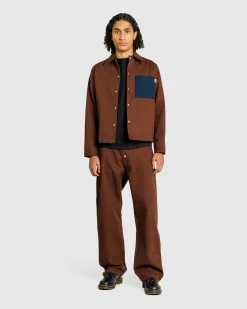 Carrer Heavy Twill Overshirt Antique Brown- Shirts