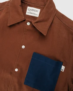 Carrer Heavy Twill Overshirt Antique Brown- Shirts