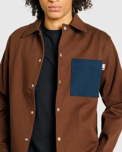 Carrer Heavy Twill Overshirt Antique Brown- Shirts