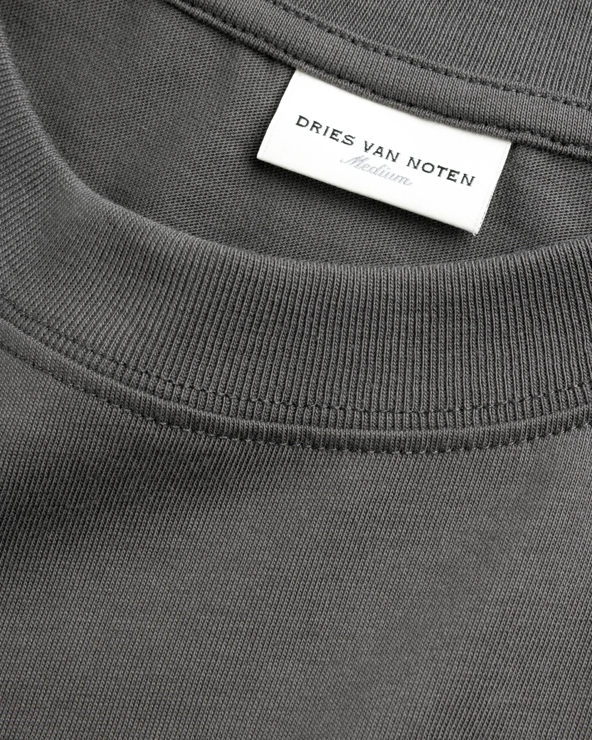 Dries van Noten Hegland Long-Sleeve T-Shirt Dark Grey- Tops