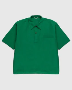Auralee High Density Finx Linen Weather Shirt- Tops