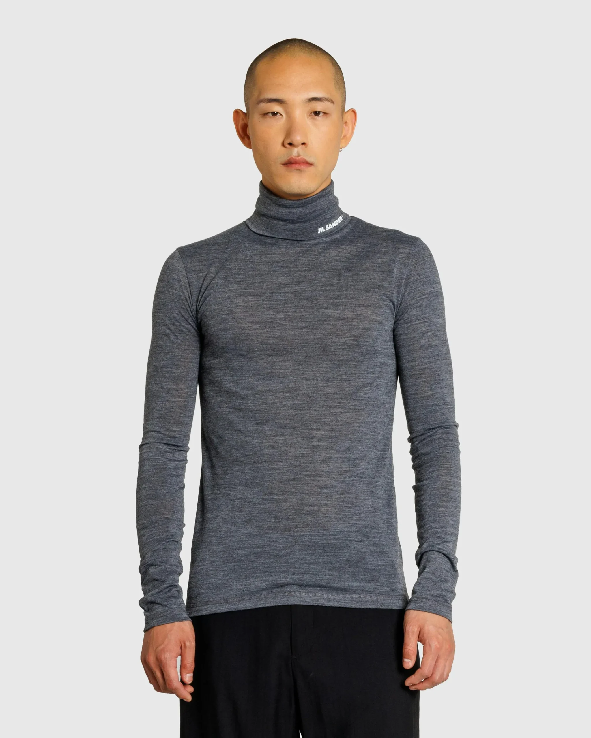 Jil Sander High-Neck Shirt Dark Grey- Knitwear