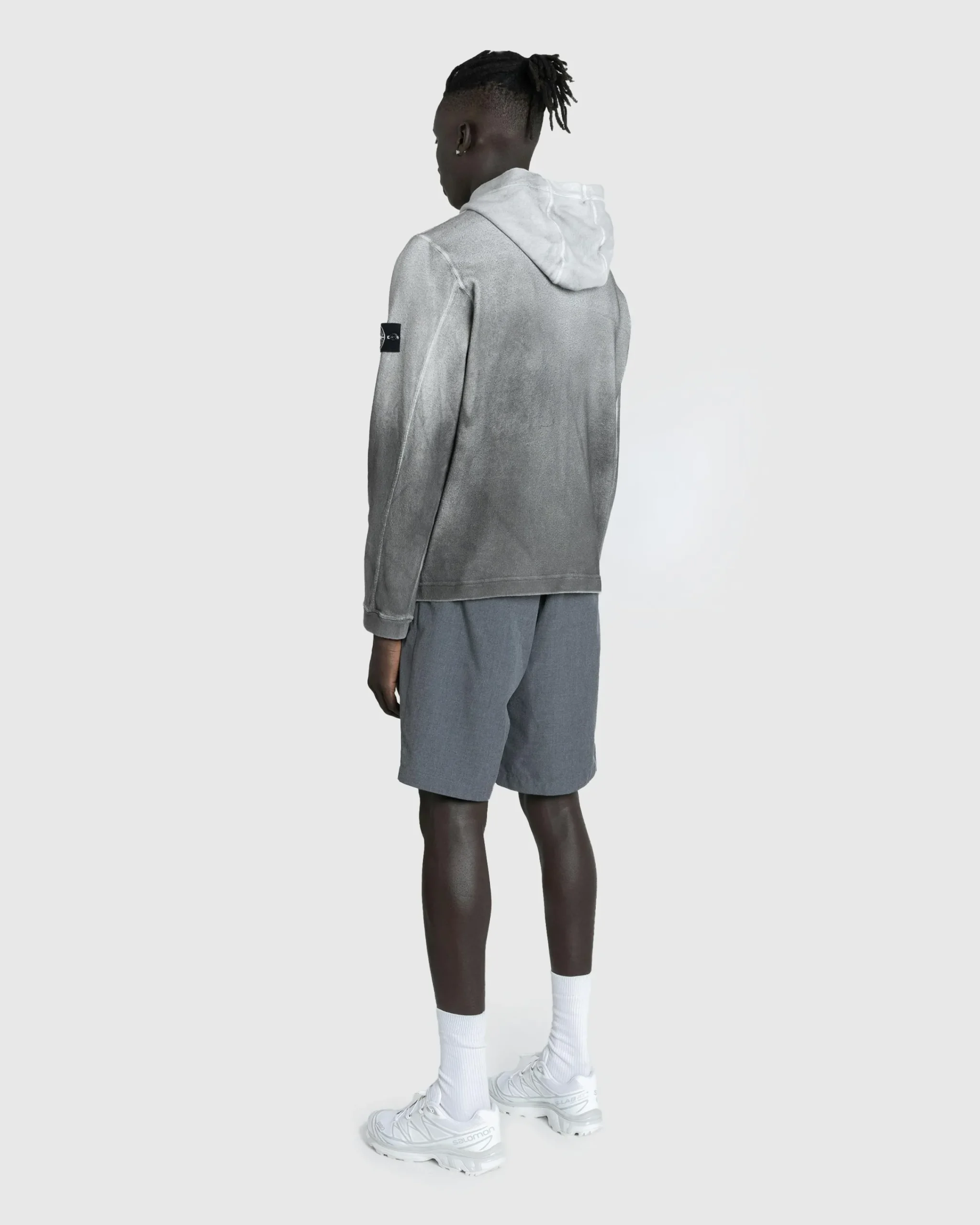 Stone Island Hooded Sweatshirt Lead Grey- Sweats