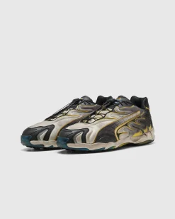 Puma Inhale Distressed Warm White/Black-Pelé Yellow- Sneakers