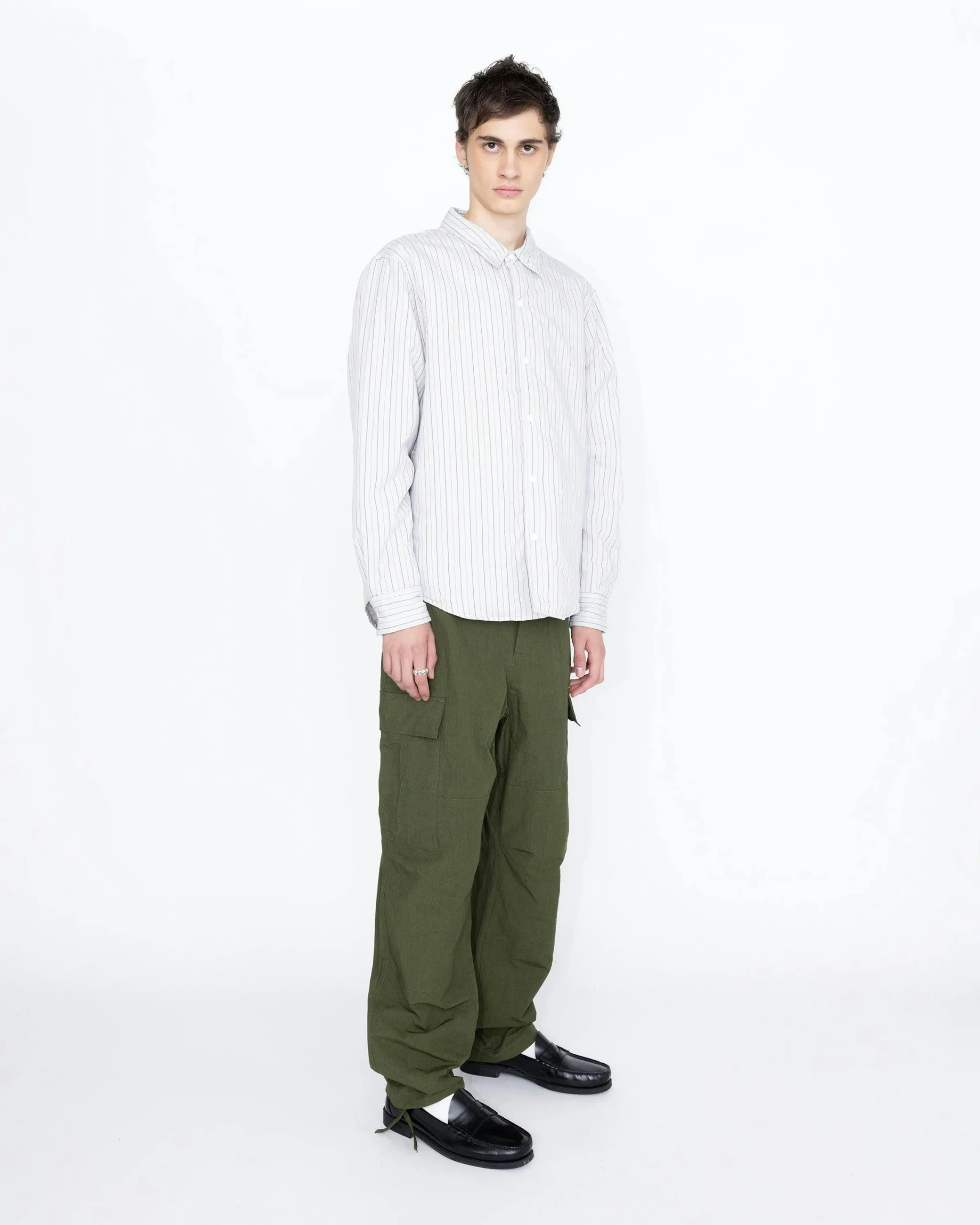Highsnobiety HS05 Insulated Shirt Jacket Striped- Shirts