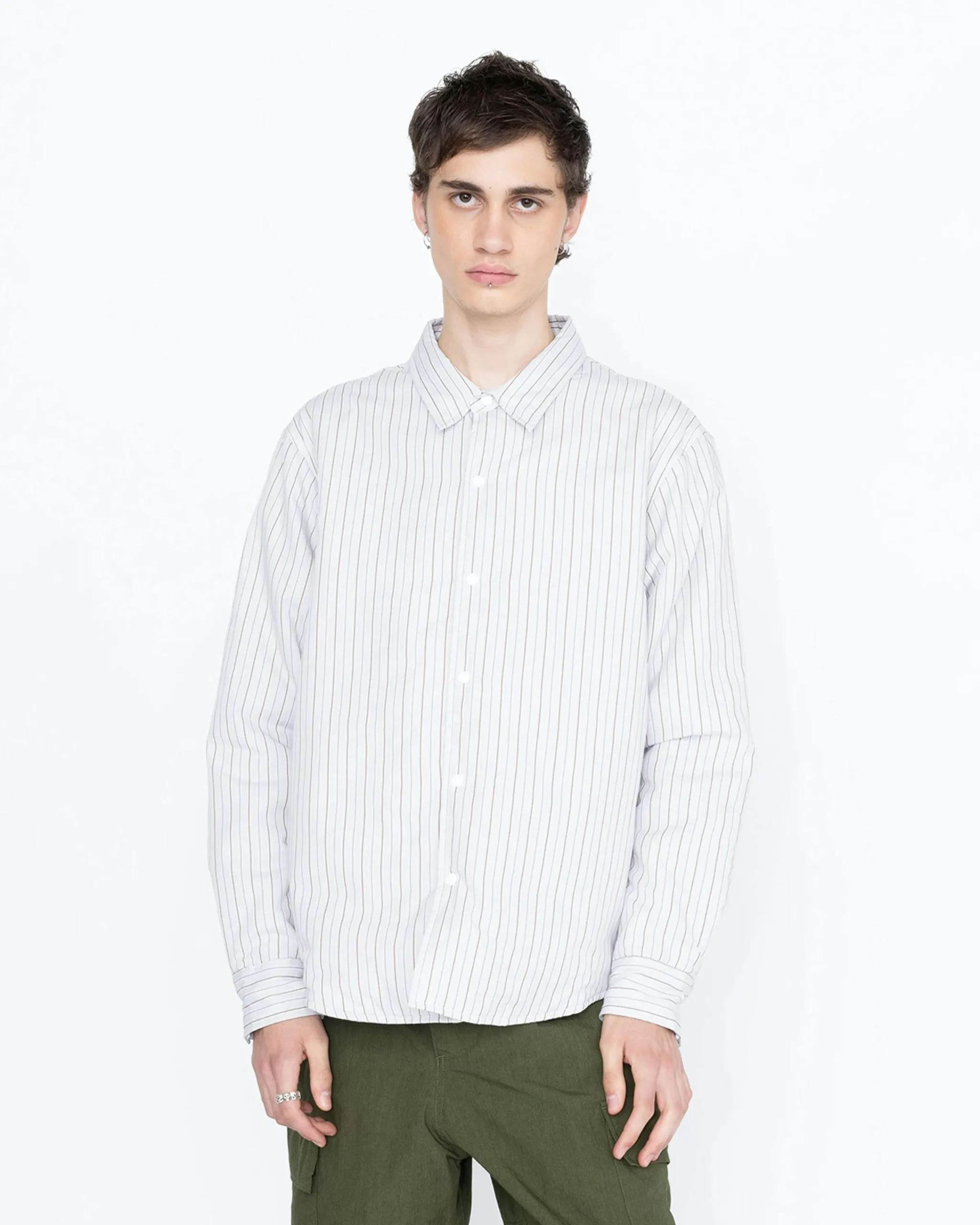 Highsnobiety HS05 Insulated Shirt Jacket Striped- Shirts