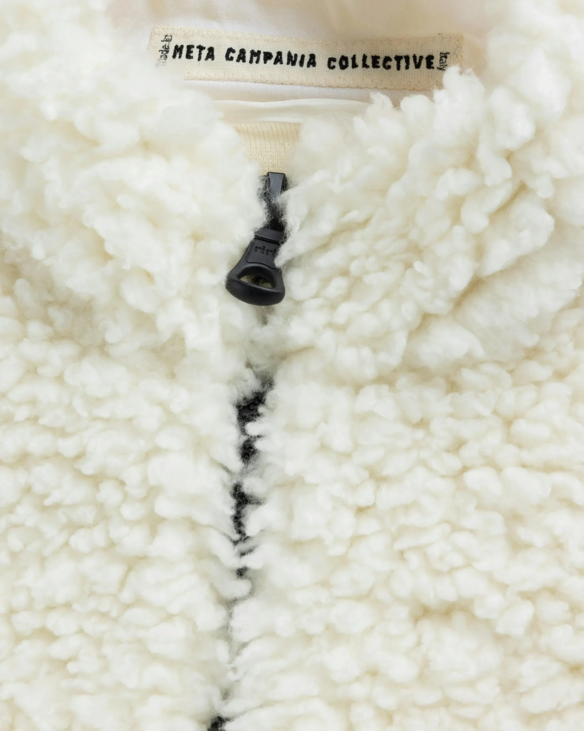 Meta Campania Collective Jason Shearling Quarter-Zip Natural White- Outerwear