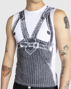 Jean Paul Gaultier Jersey Tank Top Printed Madonna Trompe L'Œil- Tops