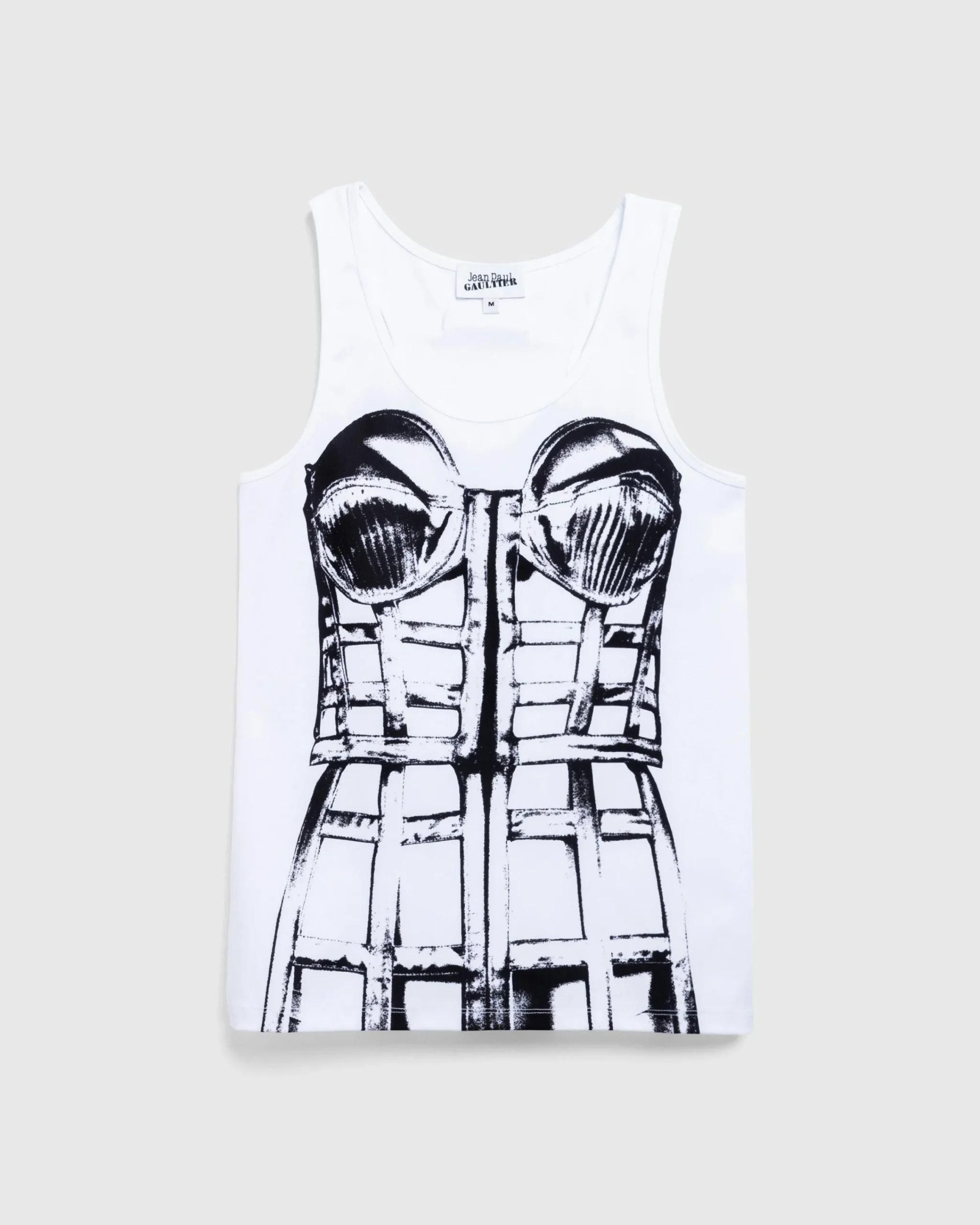 Jean Paul Gaultier Jersey Top Printed Cage Trompe L'Œil- Tops