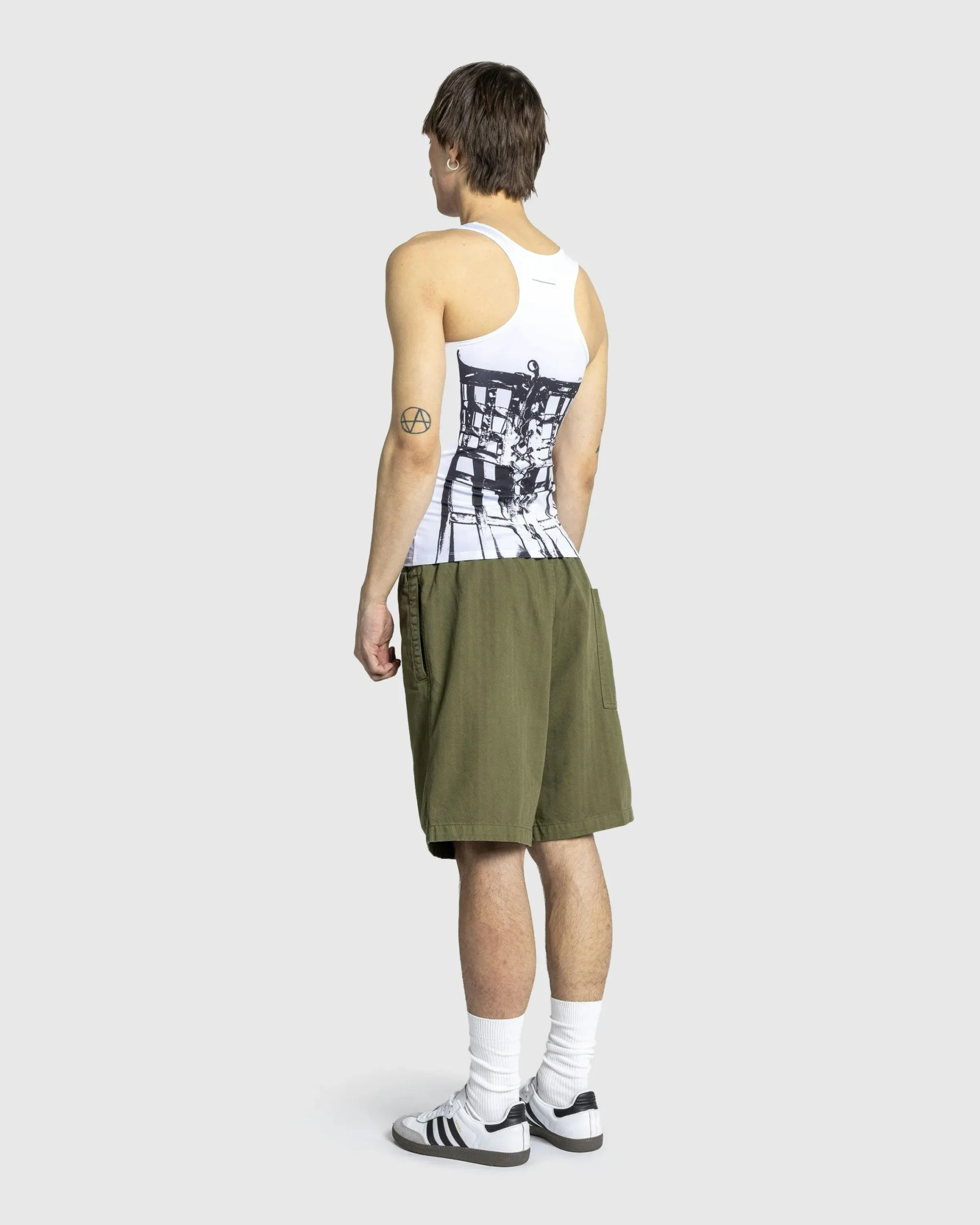 Jean Paul Gaultier Jersey Top Printed Cage Trompe L'Œil- Tops