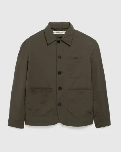 Meta Campania Collective Julian Selflined Nylon Shirt Jacket Dark Khaki- Outerwear