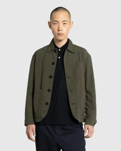Meta Campania Collective Julian Selflined Nylon Shirt Jacket Dark Khaki- Outerwear