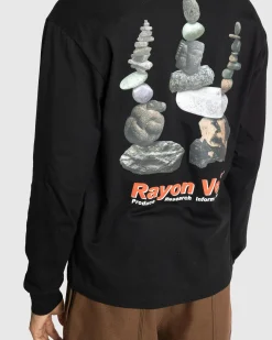 Rayon Vert Kern Long-Sleeve T-Shirt Golgotha Black- Tops