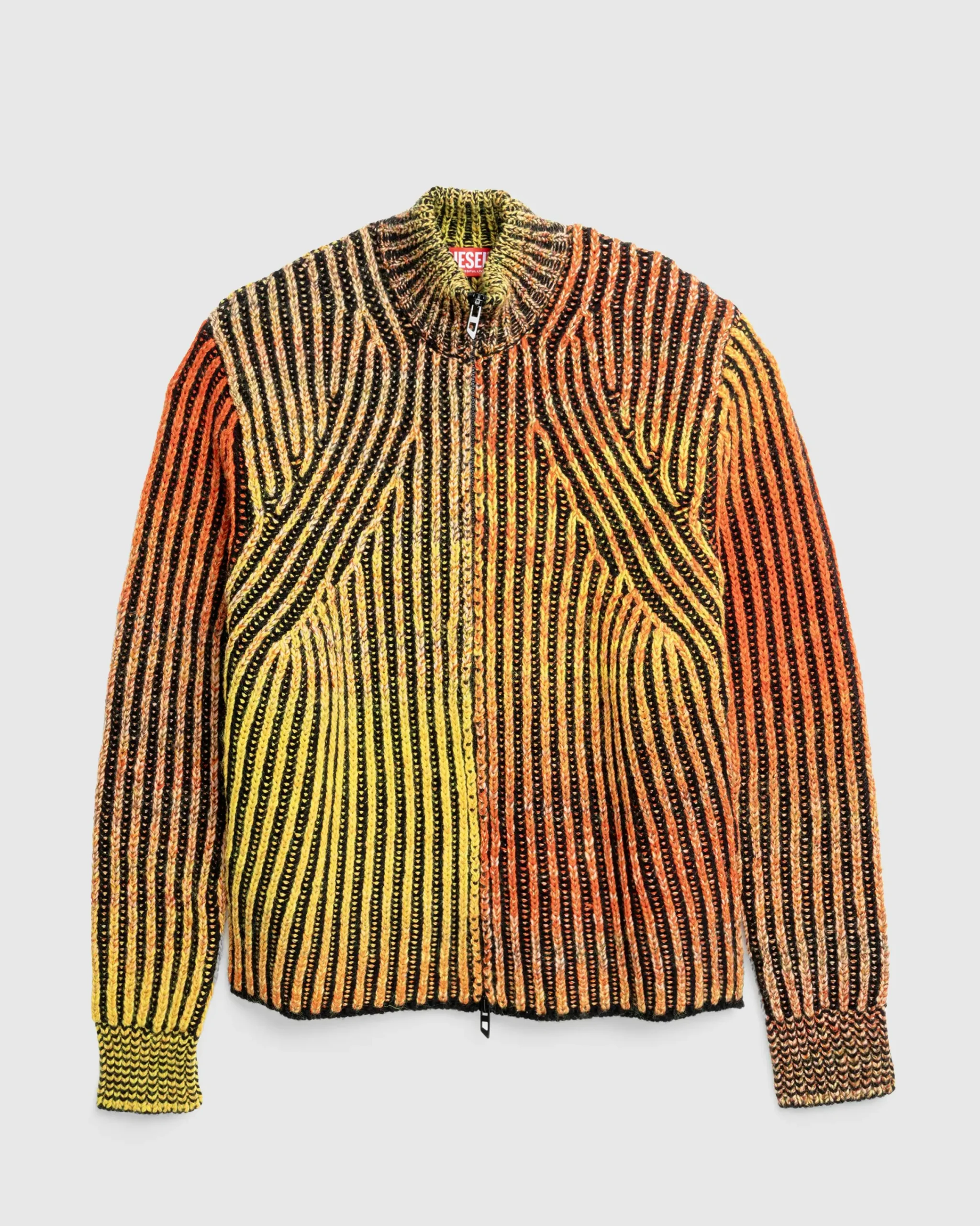 Diesel K-Oakland-Zip Knitwear Scarlet Ibis- Knitwear