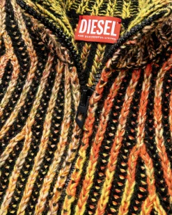 Diesel K-Oakland-Zip Knitwear Scarlet Ibis- Knitwear
