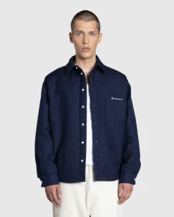 JACQUEMUS La Chemise Boulanger Dark Navy- Shirts