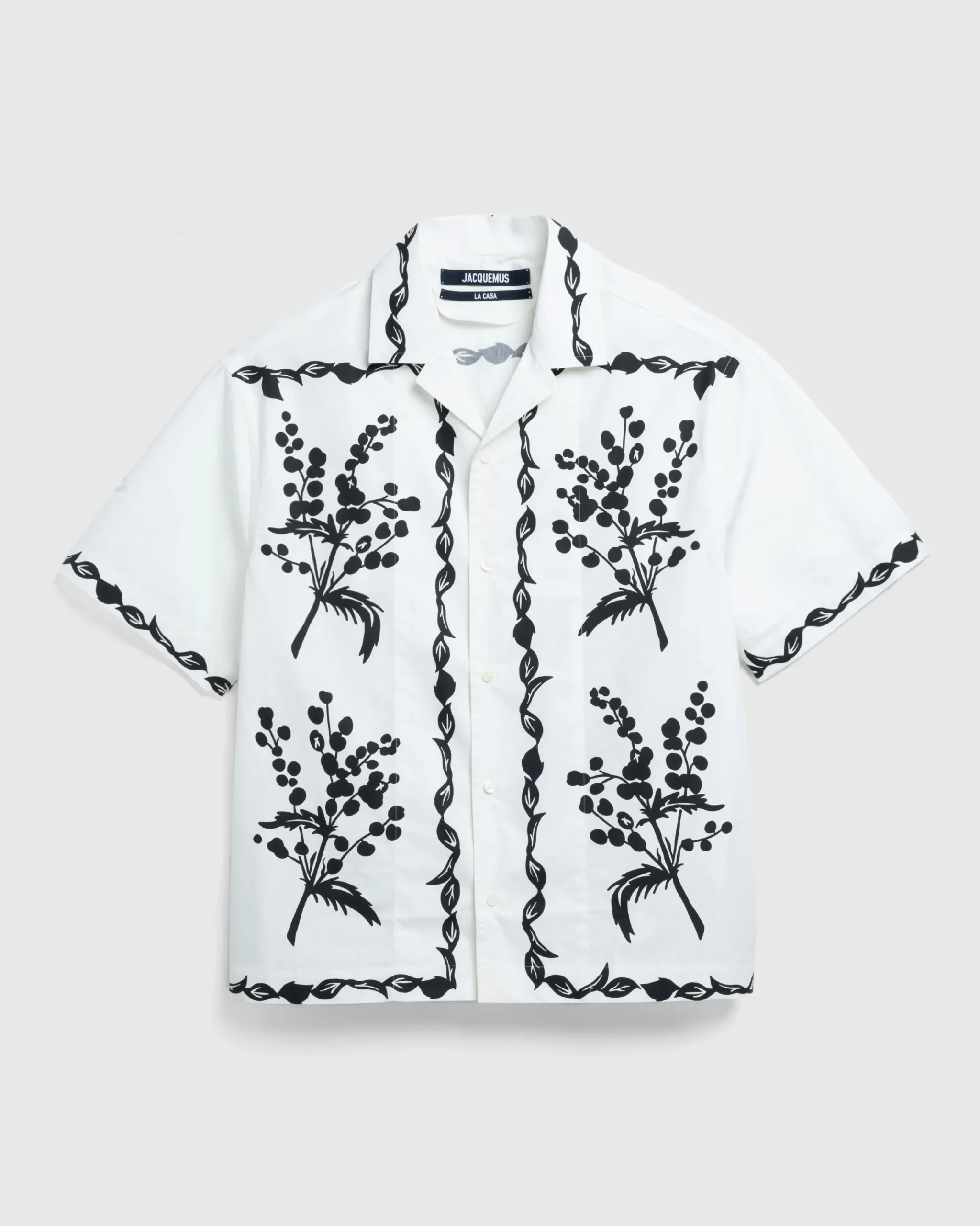 JACQUEMUS La Chemise Jean Print Mimosa Frise Black- Shirts