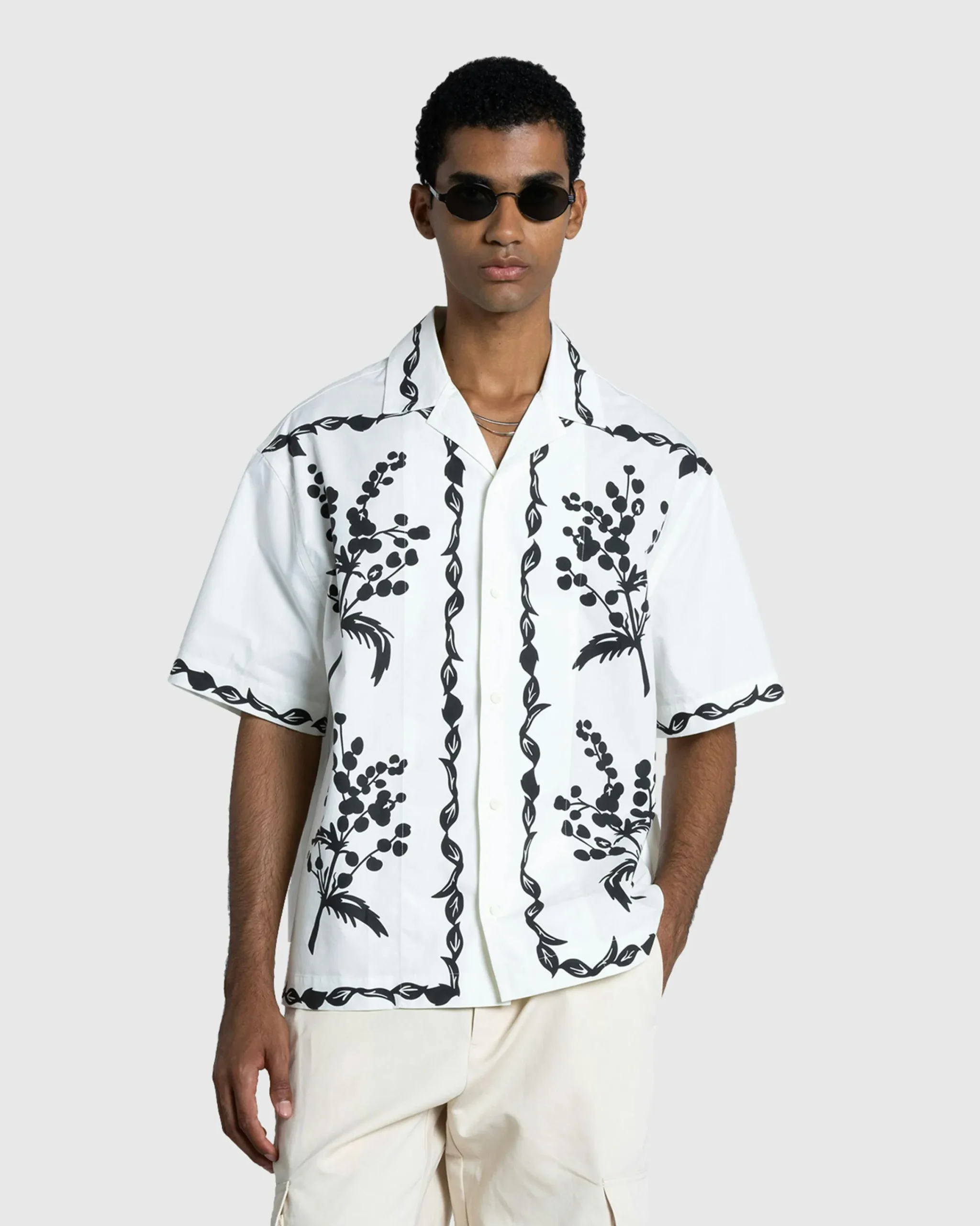 JACQUEMUS La Chemise Jean Print Mimosa Frise Black- Shirts