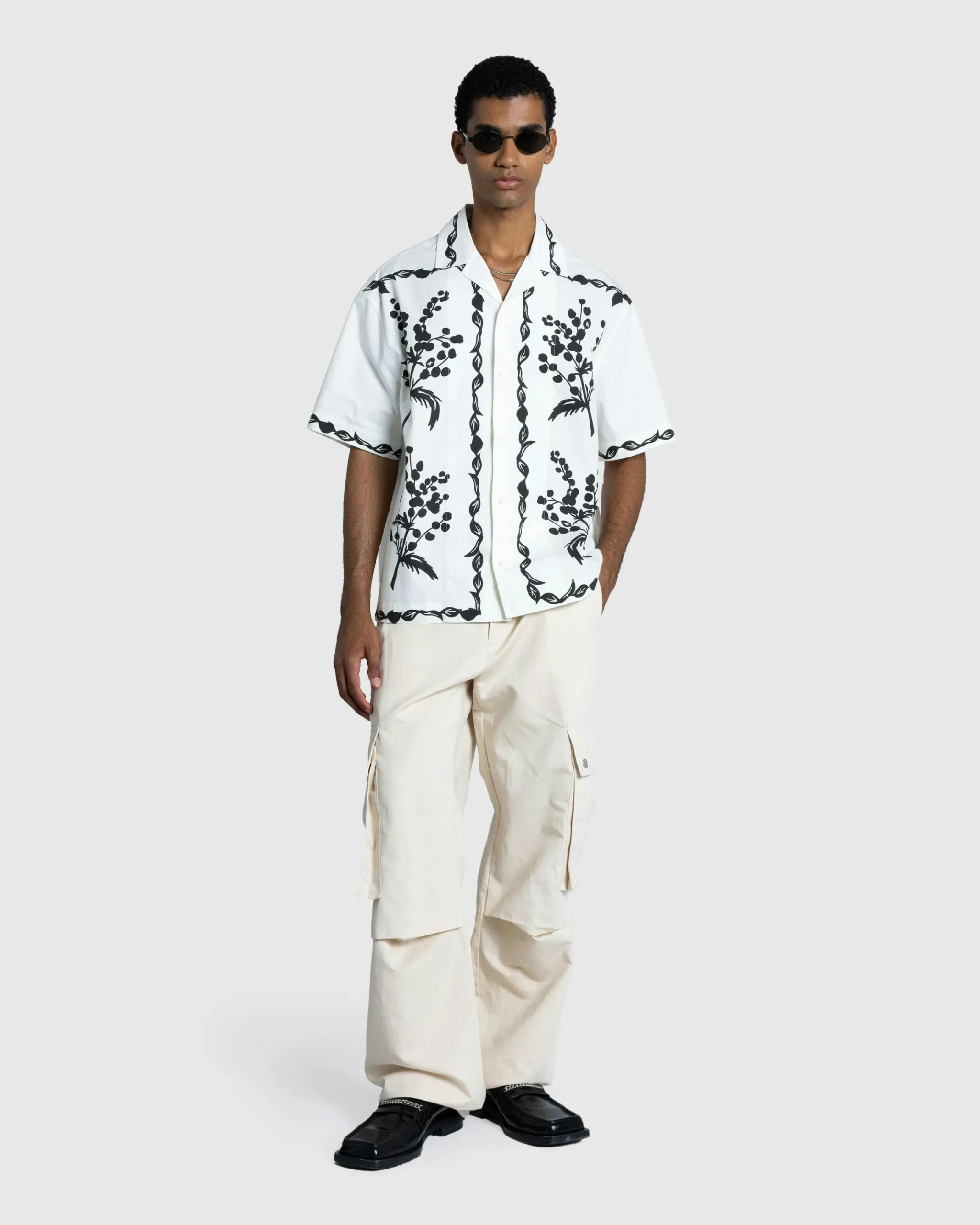 JACQUEMUS La Chemise Jean Print Mimosa Frise Black- Shirts