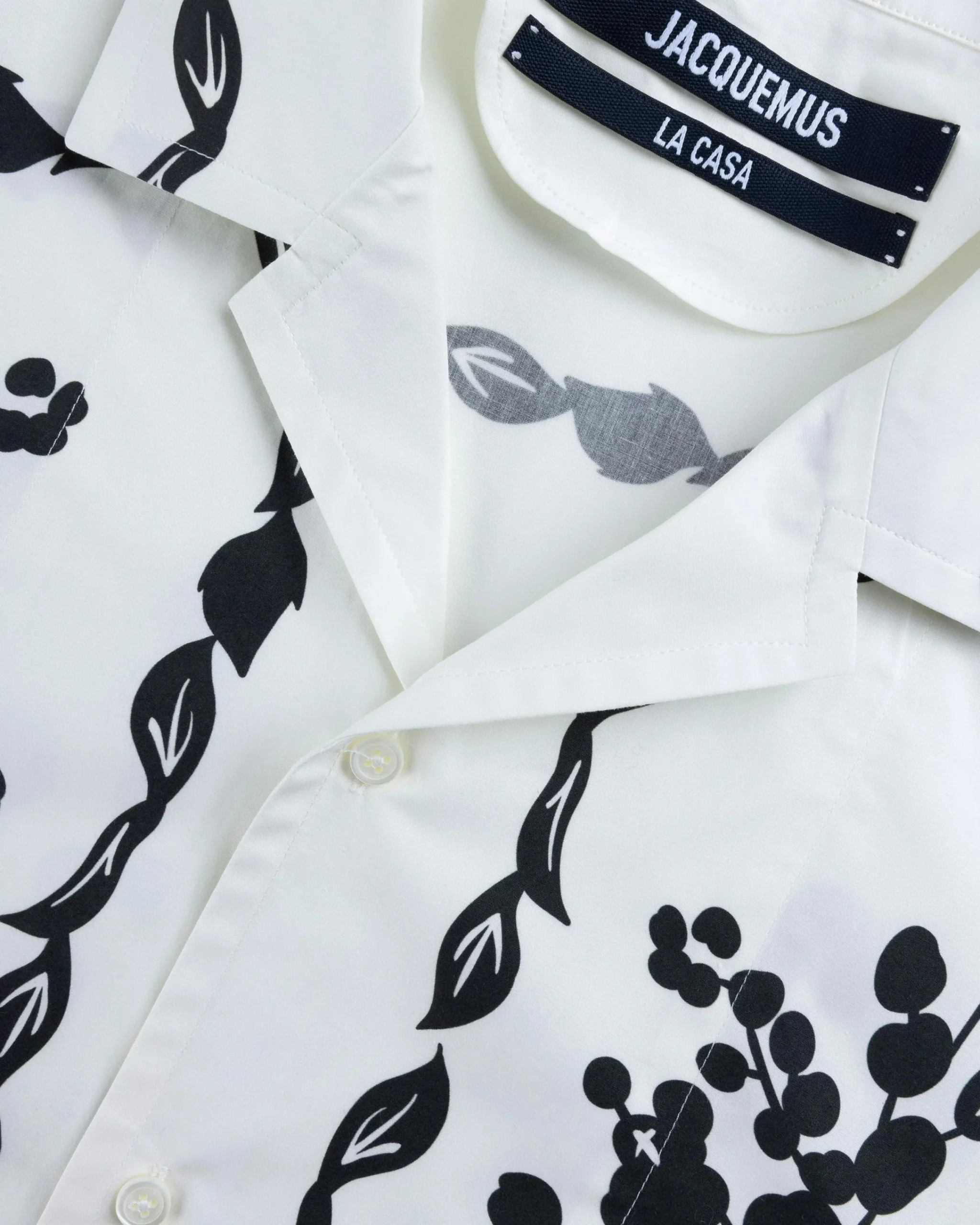 JACQUEMUS La Chemise Jean Print Mimosa Frise Black- Shirts